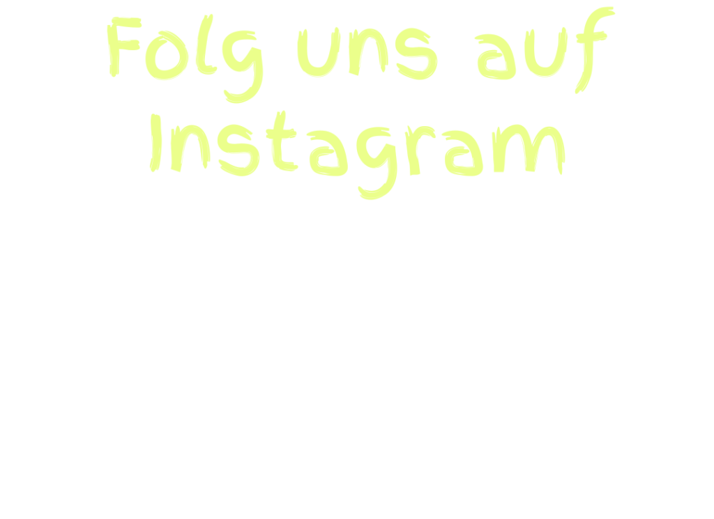 Bild von einem Strichmännchen, dem weitere Strichmännchen folgen. Dazu ein Schriftzug mit "Folg uns auf Instagram